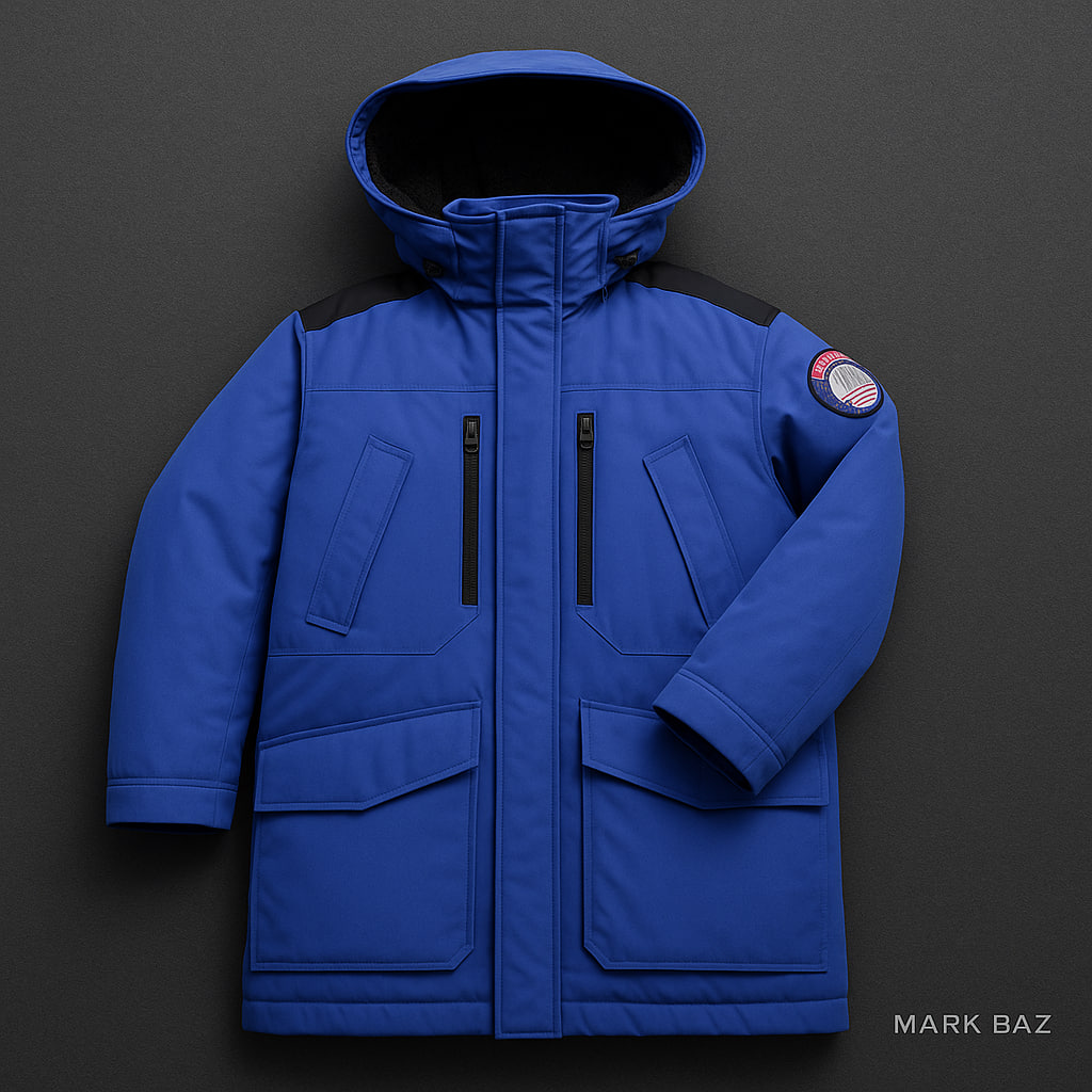 خرید کاپشن کوهنوردی  HUM مردانه آبی | گرم، ضدباد و اورجینال لارج